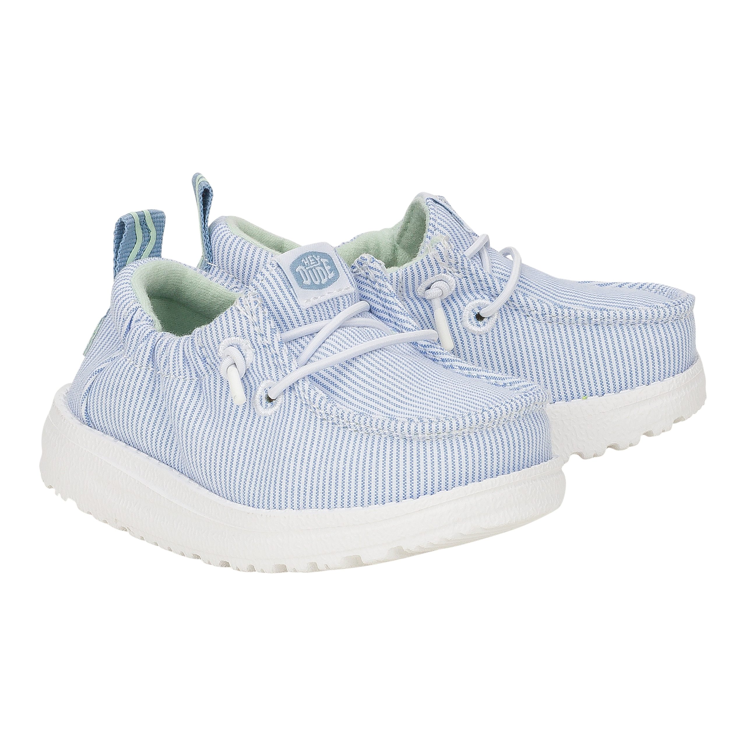 LilDude Slip On Prints - White/Faded Denim - Image 2